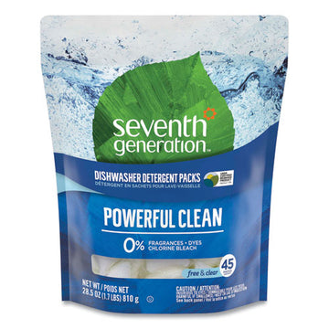 Seventh Generation® Natural Dishwasher Detergent Concentrated Packs, Free And Clear, 45-pack, 8 Packs-carton freeshipping - TVN Wholesale